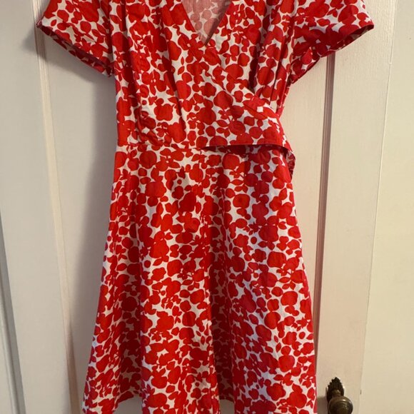 Boden Lara Wrap Dress - Red Floral - Size 10 US - Picture 5 of 5
